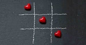 Hearts on a chalkboard